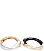 Natasha Accessories Tri Tone Bypass Hinge Bracelet Set - Image 2