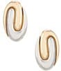 Natasha Accessories Two Tone Metal Swirl Stud Earrings - Image 1