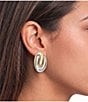 Natasha Accessories Two Tone Metal Swirl Stud Earrings - Image 2