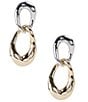 Natasha Accessories Two Tone XL Double Link Drop Earrings, Color:Two Tone - Image 1