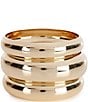 Natasha Accessories Wide Metal Sculpted Bangle Bracelet Set - Image 1