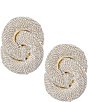 Natasha Accessories XL Interlock Stone Drop Statment Earrings - Image 1