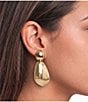 Natasha Accessories XL Metal Statement Drop Earrings - Image 2