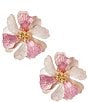 Natasha Accessories XL Paint Flower Stud Clip-On Earrings - Image 1