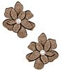 Natasha Accessories XL Stone Flower Statement Stud Earrings - Image 1