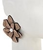 Natasha Accessories XL Stone Flower Statement Stud Earrings - Image 2