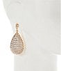 Natasha Accessories XL Teardrop Stone Puffy Drop Earrings, Color:Gold - Image 2
