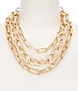 Natasha Accessories3 Row Link Chains Short Multi Strand Necklace - Image 1