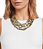Natasha Accessories3 Row Link Chains Short Multi Strand Necklace - Image 2