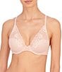 Color:Cameo Rose - Image 1 - Avail Feminine Lace Convertible U-Back to Racerback Contour Full-Busted Underwire Bra