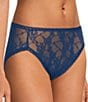 Color:Indigo/Vino/Stormy - Image 3 - Bliss Allure One-Size Lace French-Cut Brief 3-Pack