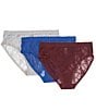 Color:Indigo/Vino/Stormy - Image 2 - Bliss Allure One-Size Lace Girl Brief 3-Pack