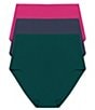 Natori Bliss Bare Cotton High-Waist Brief 3-Pack, Color:Elm/Vintage Navy/Sakura - Image 1