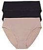 Natori Bliss Bare Cotton Hipster 3-Pack, Color:Black/Black/Cafe - Image 1