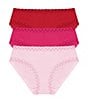 Color:Poinsettia/Bright Blush/Pink Suede - Image 2 - Bliss Girl Lace Trim Brief Panty 3-Pack