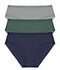 Color:Stormy/Alpine/Twilight - Image 1 - Bliss Girl Lace Trim Brief Panty 3-Pack