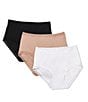 Color:Black/Cafe/White - Image 1 - Bliss Pima Cotton Brief Panty 3-Pack