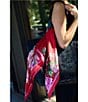 Natori Chrysanthemum Print Silk Long Square Scarf - Image 4