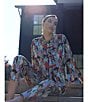 Color:Black/Multi - Image 2 - Dynasty Crowded City Satin Coordinating Pajama Set