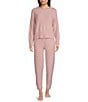 Natori Edit Long Sleeve Round Neck Coordinating Sweater Knit Lounge Top - Image 3