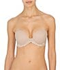 Color:Cafe - Image 1 - Feather Plunge Strapless Bra