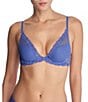 Color:French Blue - Image 1 - Feathers Contour Dramatic Plunge T-Shirt Bra