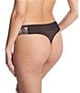 Color:Black/Ivory - Image 2 - Flawless Sheer Lace Embroidered Thong Panty