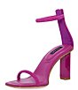 Color:Orchid - Image 4 - Glow3 Suede Ankle Strap Square Toe Dress Sandals