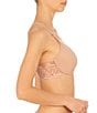 Natori Lush Front Closure Contour Racerback T-Shirt Bra, Color:Rose/White - Image 3