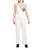 Color:Warm White - Image 3 - Luxe Charmeuse Tapered-Leg Pocketed Pull-On Pants