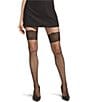 Color:Black - Image 1 - Luxe Lace Back Seam Tights