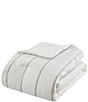 Color:Ivory/Grey - Image 3 - Naru Modern Stripe Textured & Tassels Reversible Comforter Set