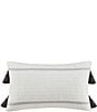 Color:Ivory/Grey - Image 4 - Naru Modern Stripe Textured & Tassels Reversible Comforter Set