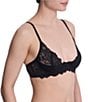 Natori Peony Unlined Demi Underwire Bra, Color:Black - Image 3