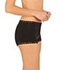 Color:Black - Image 3 - Pure Luxe Lace Waist Boyshort Panty