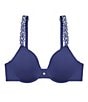 Natori Pure Luxe Seamless Full-Busted Underwire U-Back Contour T-Shirt Bra, Color:Ink/Blue Mist - Image 4