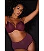 Natori Pure Luxe Seamless Full-Busted Underwire U-Back Contour T-Shirt Bra, Color:Fig/Red Stone - Image 9