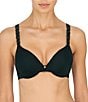 Color:Black - Image 1 - Pure Luxe Seamless Full-Busted Underwire U-Back Contour T-Shirt Bra