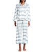 Natori Shibori Tie-Dye Long Sleeve Notch Collar Woven Cropped Pajama Set - Image 1