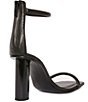 Color:Black - Image 2 - Glow Square Toe Block Heel Leather Dress Sandals