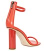 Color:Spring Red - Image 2 - Glow Square Toe Block Heel Leather Dress Sandals