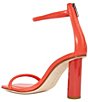 Color:Spring Red - Image 3 - Glow Square Toe Block Heel Leather Dress Sandals
