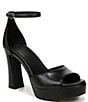 Color:Black - Image 1 - 27 EDIT Delphie Leather Ankle Strap Platform Dress Sandals