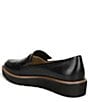 Color:Black Leather - Image 4 - Adiline Leather Slip-On Lightweight Wedge Loafers