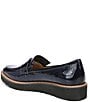 Color:Navy/Black - Image 4 - Adiline Patent Leather Slip-On Platform Loafers