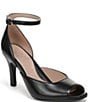 Naturalizer Asha Leather Ankle Strap Peep Toe Dress Pumps - Image 1