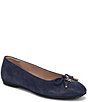 Naturalizer Ashlyn Snake Embossed Suede Bow Ballet Flats - Image 1