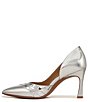 Color:Silver - Image 5 - Aubrey Metallic Leather Pointed Toe D'orsay Pumps