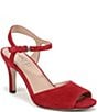 Naturalizer Autumn Suede Ankle Strap Peep Toe Dress Pumps - Image 1