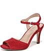 Naturalizer Autumn Suede Ankle Strap Peep Toe Dress Pumps - Image 6